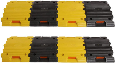 Kunplast Plastic Speed Breaker With Heavy Duty, 2 Meter 50MM, 2X Yellow - 2X Black Emergency Sign