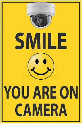 stylishdecor Smile you are on Camera Emergency Sign(Reflective Sign)
