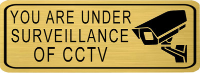 Klowage YOU ARE UNDER CCTV CAMERA High Grate Gold Colour Acrylic Sign Board Emergency Sign(Reflective Sign)