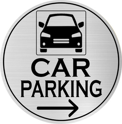 Klowage CAR PARKING RIGHT SIDE Silver & Black Acrylic Engraving Emergency Sign Emergency Sign(Reflective Sign)