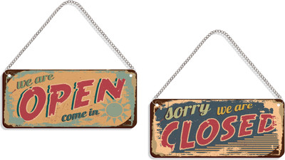 DELWOR We're Open Come in, Sorry We're Closed Emergency Sign