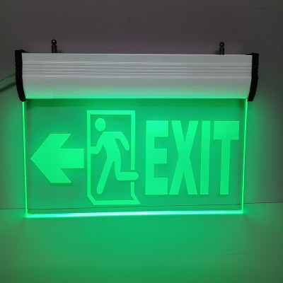 Signved LED Exit Light Left Side Arrow, Free Hanging Chain, Extra Battery Backup Emergency Sign
