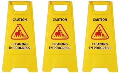 SOLACE HYGIENE Cleaning in Progress-Foldable,Non-Slip Safety Signboard for Commercial uses-3Pcs Emergency Sign(Reflective Sign)