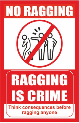surmul No Ragging (Ragging Is Crime) Sign Board Sun Board For Colleges 8x5 Inches Emergency Sign