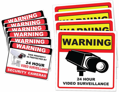 creationNdecore SINFLE CCTV CAMERA STICKER Emergency Sign(Reflective Sign)