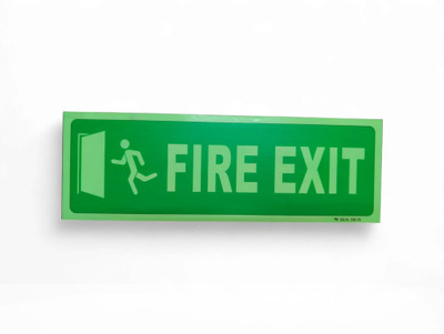 SIASIGN Glow-in-the-Dark Fire Exit Sign – 300x100mm | Emergency Escape Safety Sign Board Emergency Sign(Reflective Sign)