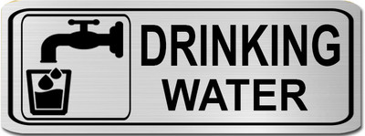 Klowage DRINKING WATER High Grate Silver Colour Acrylic Sign Board Emergency Sign(Reflective Sign)