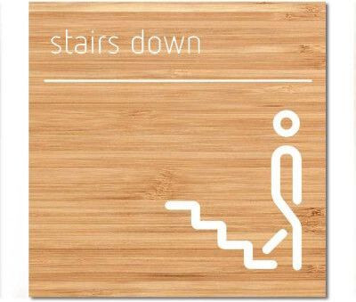 STONE X STAIRS DOWN Emergency Sign