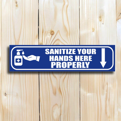 voorkoms Sanitize Your Hand Here Properly Sun Board For Hospital, School 8x2 Inc Emergency Sign
