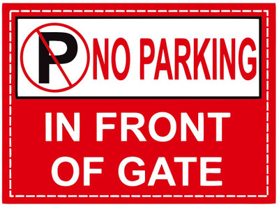 SRKAVTRADERS NO PARKING In Front of Gate Emergency Sign(Reflective Sign)