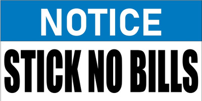 surmul Notice Stick No Bills Sign Board Self Adhesive Multicolor Sunboard 8x4 Inch Emergency Sign