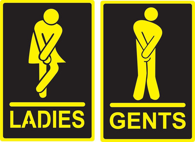 ANISTUFFs Gents Ladies Acrylic Men Women Signage Self Adhesive Sticker for Toilet 2 pieces Emergency Sign(Reflective Sign)