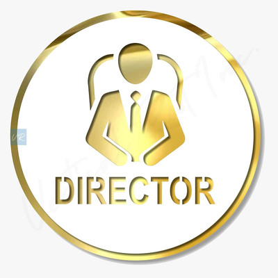 Feeling Well Acrylic DIRECTOR DOOR Sign Easy to Mount Emergency Sign(Reflective Sign)