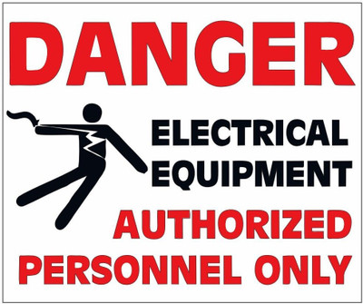 SRKAVTRADERS DANGER Electrical Equipment Authorized Personnel Only Emergency Sign(Reflective Sign)