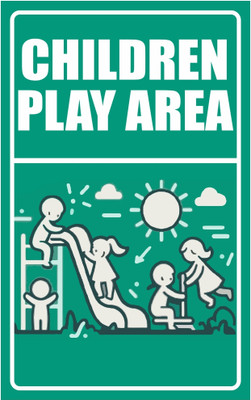 Ordershock Children Play Area Sign Board For School, Play School, Kids Play Zone 8x5 Inches Emergency Sign