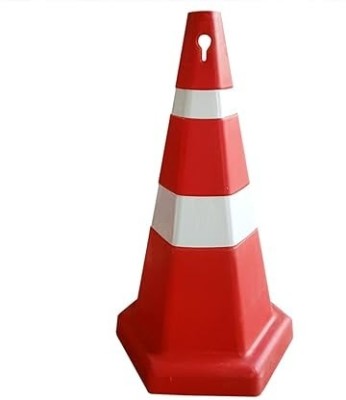 Implemental Safety Cone with Chain and Black Rubber Base Emergency Sign(Reflective Sign)