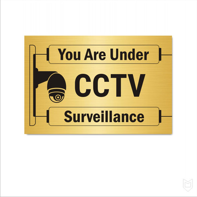 Mindcraftz CCTV Acrylic Board Golden color 2mm thick 12x8 Inches Pack of 1 Emergency Sign