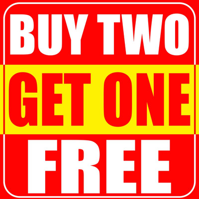 surmul Buy Two Get One Free Sign Board Sun Board For Shop, Mall 8x8 Inches Sign Board Emergency Sign