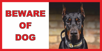 SANAPRINTS BEWARE OF DOG Emergency Sign