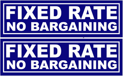 Ordershock Fixed Rate No Bargaining Sign Board For Shop, Mall Sunboard 8x2.4 Inch Emergency Sign