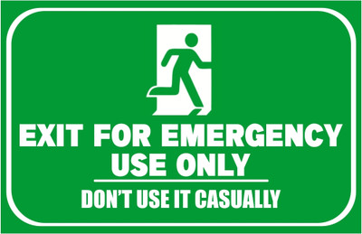 surmul Exit For Emergency Use Only Sign Board For Mall, Offices, Shops 8x5 Inches Emergency Sign