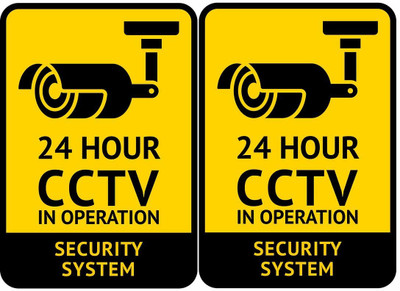 creationNdecore SINFLE CCTV CAMERA STICKER Emergency Sign(Reflective Sign)