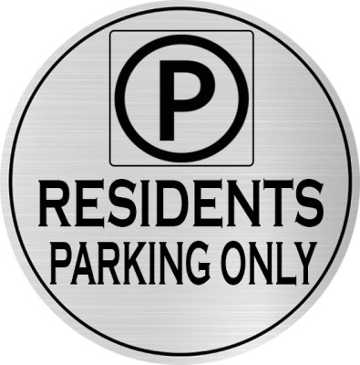 Klowage RESIDENTS PARKING ONLY Silver & Black Acrylic Engraving Emergency Sign Emergency Sign(Reflective Sign)