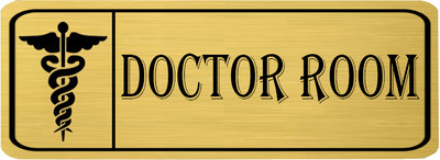 Klowage DOCTOR ROOM High Grate Gold Colour Acrylic Sign Board Emergency Sign(Reflective Sign)