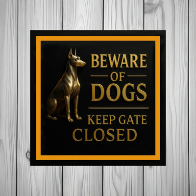 voorkoms Beware of Dogs Keep Gate Closed Sign Board For Private Homes, Pet-Friendly Emergency Sign