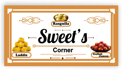 surmul Sweet’s Corner Sign Board For Cafe, Carts, Hotels, Sign Board 8x4 Inches Emergency Sign