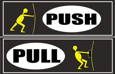 surmul Pull Push Sign Board For Office, Mall, Hospitals Doors Sunboard 8x2.6 Inch Emergency Sign