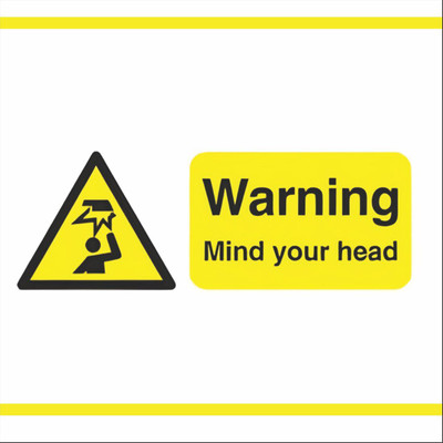 SRKAVTRADERS WARNING, MIND YOUR HEAD Emergency Sign(Reflective Sign)
