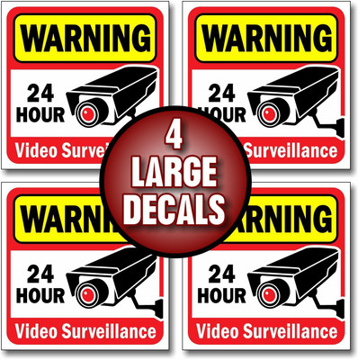 creationNdecore SINFLE CCTV CAMERA STICKER Emergency Sign(Reflective Sign)