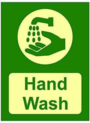 Packgen Handwash Signboard 12x18 Inch Emergency Sign(Reflective Sign)