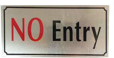 KRAFTMASTERS No Entry' Self Adhesive Stainless Steel Metal Signage Board Large Emergency Sign(Reflective Sign)