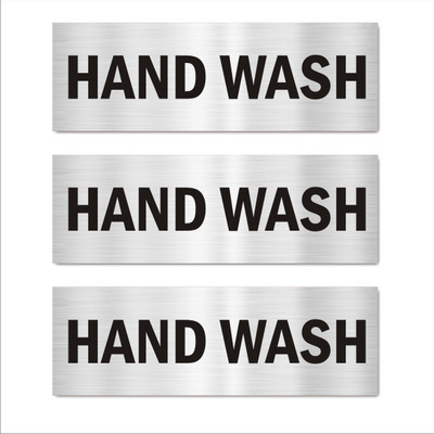 Mindcraftz Hand Wash Acrylic Sign Board Silver Color Emergency Sign(Reflective Sign)