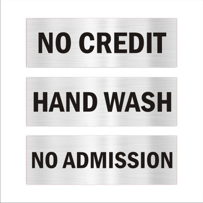 Mindcraftz No Credit Hand wash No admission Acrylic sign board Emergency Sign(Reflective Sign)