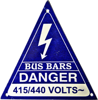 DY-NISTIC BUS BARS DANGER 415/440 VOLTS~ 11CM X 9.9CM X 11CM (Five Aluminium Sticker Pack) Emergency Sign