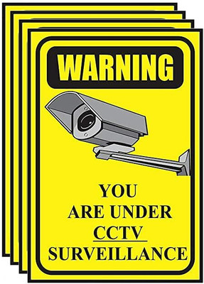 creationNdecore SINFLE CCTV CAMERA STICKER Emergency Sign(Reflective Sign)