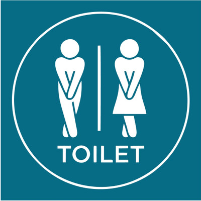 surmul Toilet Sign Board for Male and Female (Offices, Shops, Malls, etc 8 x 8 Inches) Emergency Sign