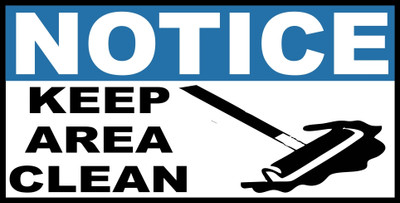 voorkoms Notice Keep Area Clean Sign Board For School, Colleges, , Sunboard 8x4 Inch Emergency Sign