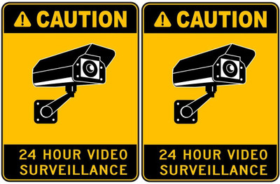 creationNdecore SINFLE CCTV CAMERA STICKER Emergency Sign(Reflective Sign)