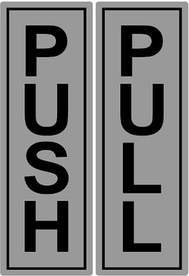 BM RETAIL Stainless Steel Push and Pull Sign Board for Door in Home Office (Silver, Big) Emergency Sign