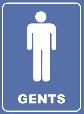 Packgen Gents Toilets Signboard 12x18 Inch Emergency Sign(Reflective Sign)