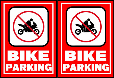 Ordershock Bike Parking Sign Board for Bike Park Multicolor Sunboard 5.5x4 Inch Emergency Sign
