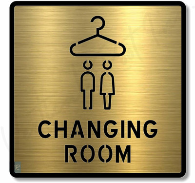 DECOLASE changing_Room(5.8x5.8 inch) Emergency Sign(Reflective Sign)