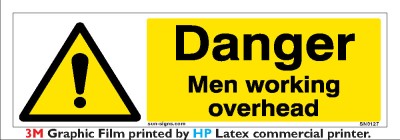 SUNSIGNS Sun-Signs - Danger Men Working Overhead Signages, Size 450X150MM Emergency Sign