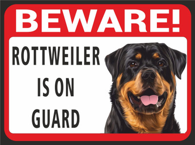 CREATIVE ADVERTISERS BEWARE OF ROTTWEILER Emergency Sign