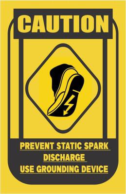 surmul Caution Prevent Static Spark Discharge Use Grounding Device Board 8x5 Inches Emergency Sign