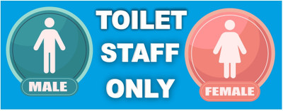 surmul Toilet Staff Only Sign Board for Male & Famale Designed for Offices,8 x 3 Inches Emergency Sign